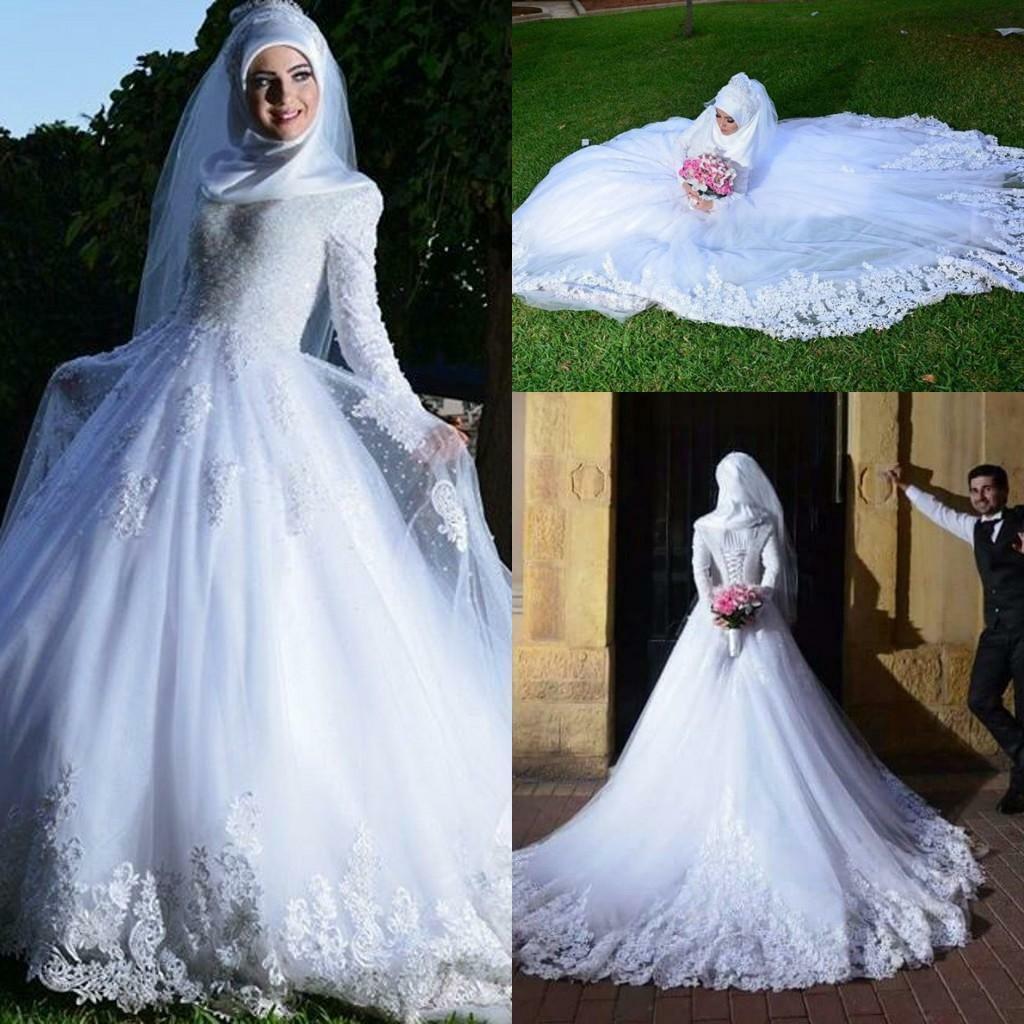 Muslims Wedding Dress Long Sleeves Bridal Gowns a Line wedding dress Muslims Wedding Dress Long Sleeves Bridal Gowns a Line wedding dress