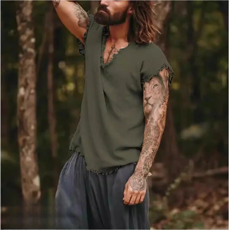 Summer Men's Loose-Fitting Vintage-Style Casual Faux-Cotton Vest, Versatile, Comfortable, Breathable, Sleeveless Waistcoat