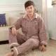 Mùa thu và mùa đông dày bộ đồ ngủ lông cừu san hô phù hợp với dịch vụ gia đình nam và nữ đồ ngủ flannel vài bộ tăng bộ cotton đẹp mặc nhà