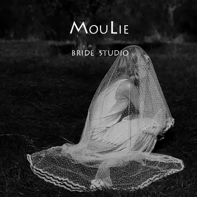 MouLie Jasmine bride main wedding dress Wedding wedding travel photo cover super fairy polka dot retro lace veil short section