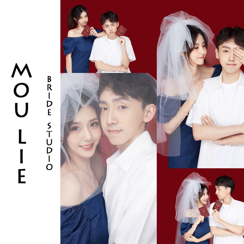 Veil Certificate Photo Props Simple French White Short Proposal Marriage Registration Modeling Follow-Up Ceremony - Taobao