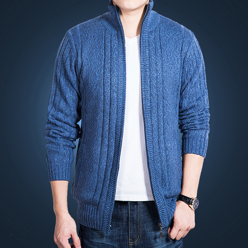 Áo len nam dày len áo len lỏng đan cộng với nhung ấm áp áo len trung niên cha áo len áo unisex