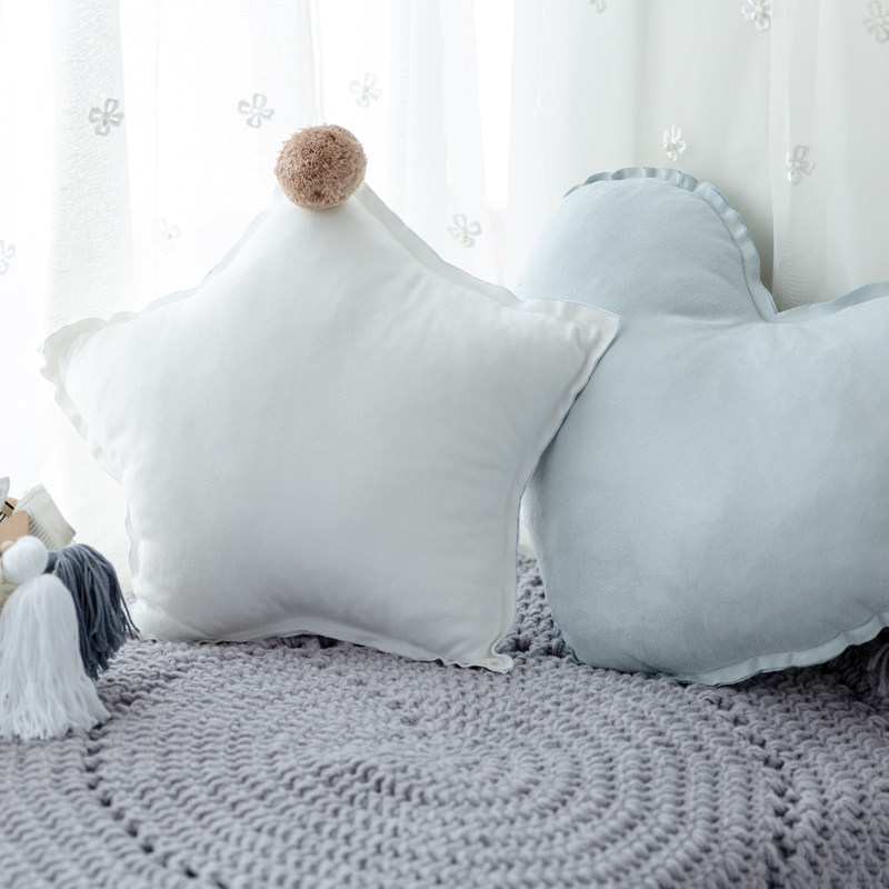 ins wind Nordic pentacle star hug pillow floating window cushion with pillow with core peach core woolen pillow net red office pillow