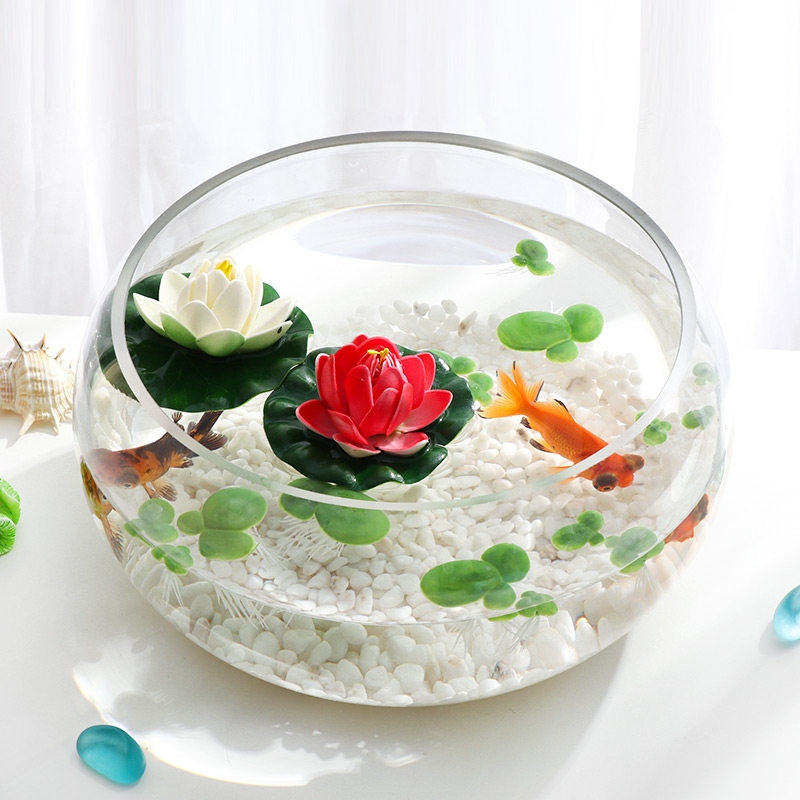 Pool floating Ping simulation lotus fish tank decoration plastic props water lilies for Buddha lotus fake lotus fake lotus leaves