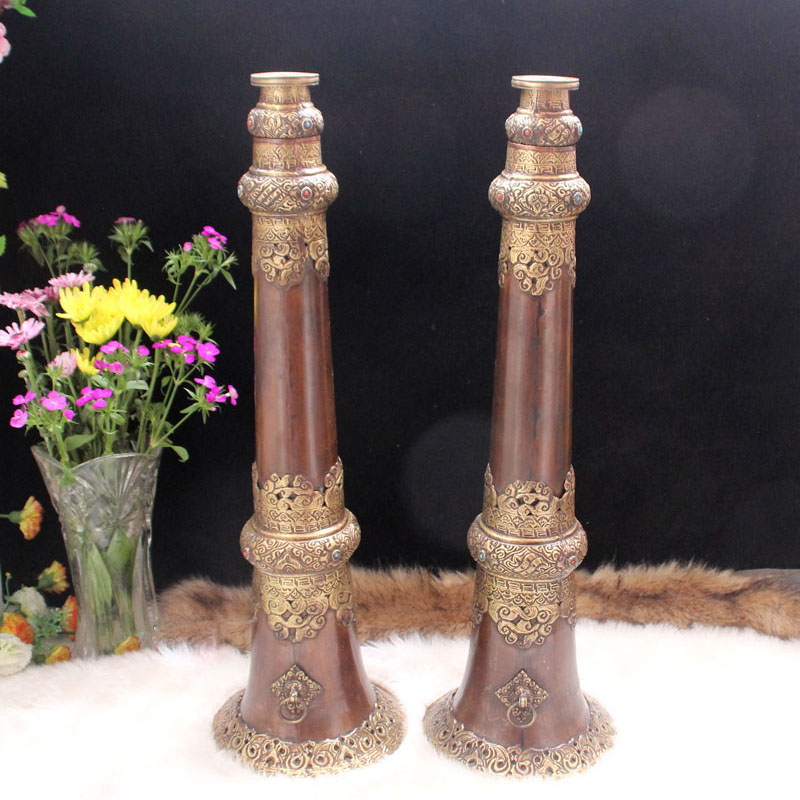 Tibetan lamas use horns, Tibetan trombones, large musical instruments, Tibetan characteristics, retro Tibetan tube Qin