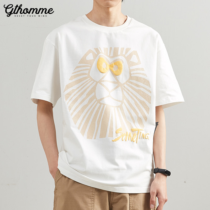 Summer men's T-shirts Men's short sleeves T-shirts T-shirts Korean version Trend casual loose half sleeves Tide Cards Cartoon Blouse Boys