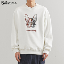 Autumn new mens sweater round neck loose pullover Korean trend casual versatile embroidery Tide brand long sleeve jacket