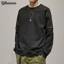 2021 autumn new sweater men loose round neck sleeve casual clothes Korean trend wild black coat men