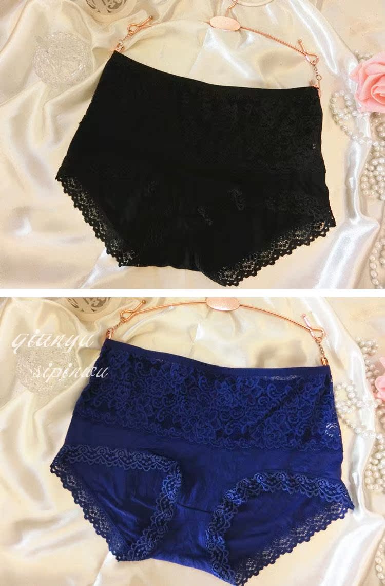 Quần jean nữ cạp cao kích thước lớn đồ lót bằng sợi cotton cotton gợi cảm rỗng bao gồm tất cả hông cao eo cao đồ lót cao cấp