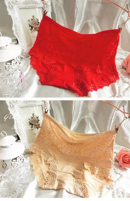 Quần jean nữ cạp cao kích thước lớn đồ lót bằng sợi cotton cotton gợi cảm rỗng bao gồm tất cả hông cao eo cao
