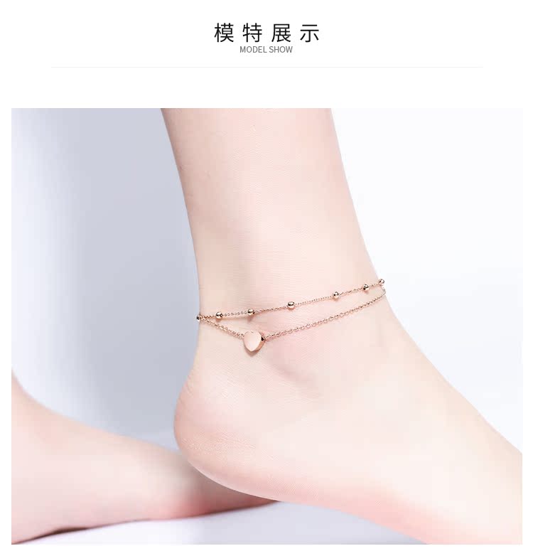 Kaila hai lớp tình yêu vòng chân nữ bằng thép mạ vàng hồng 18K phiên bản Hàn Quốc của cô sinh viên giản dị Sen gợi cảm vòng chân cá chép nữ