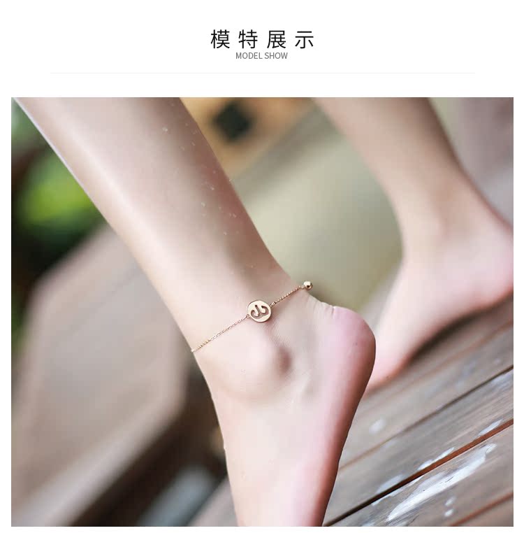 Kaila 12 chòm sao vòng chân nữ phiên bản Hàn Quốc của học sinh đơn giản Mori titan mạ vàng hồng chuông vàng hồng xã hội lắc chân nữ