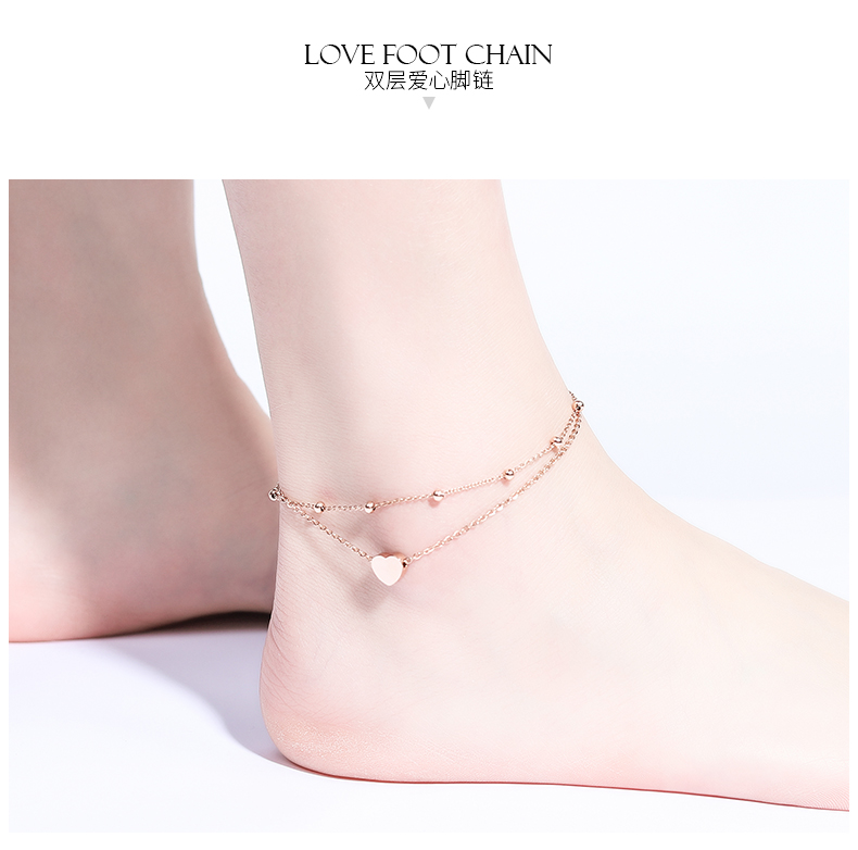 Kaila hai lớp tình yêu vòng chân nữ bằng thép mạ vàng hồng 18K phiên bản Hàn Quốc của cô sinh viên giản dị Sen gợi cảm lắc chân nữ inox