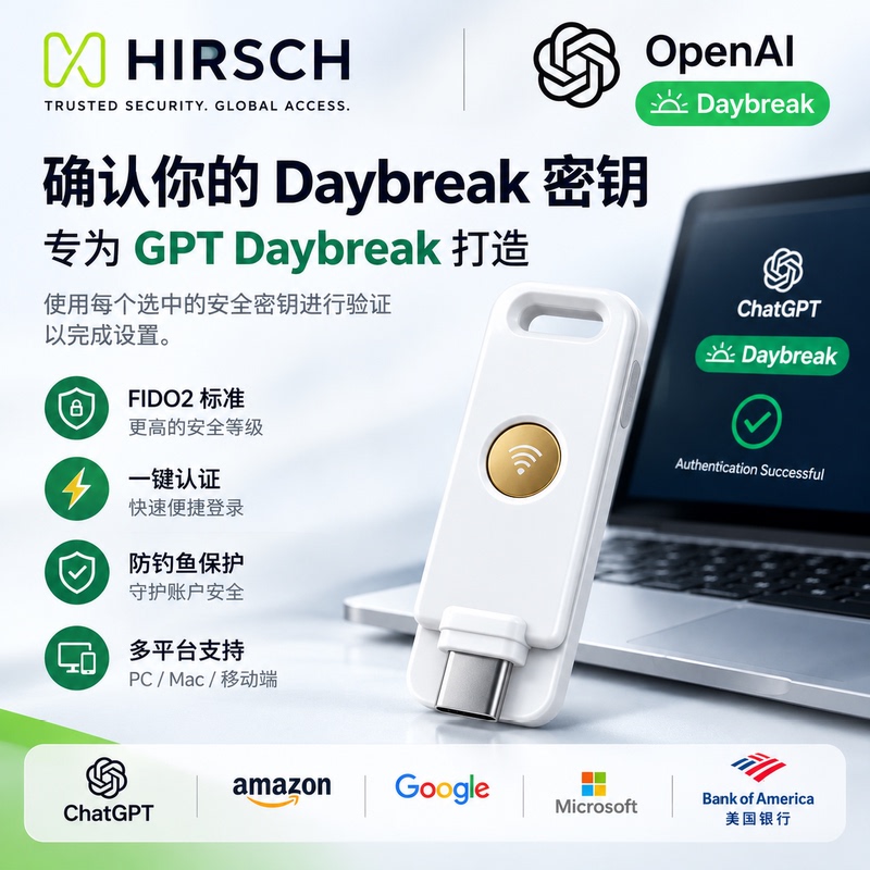 Supports Openai Chatgpt Daybreak Login Security Key Passkey Fido2/Nfc Supports Openai Chatgpt Daybreak Login Security Key Passkey Fido2/Nfc