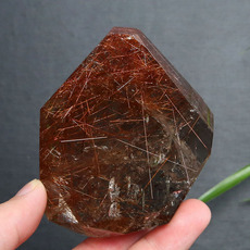Кистлер 稀缺珍品 纯天然大颗高品级红铜发晶随形石 摆件手把件招财
