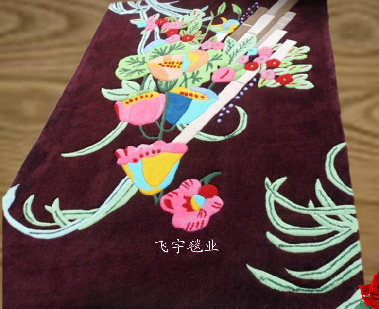 ковер 压克力纤维地毯 手工剪花地毯 客厅毯 茶几毯 地毯 门厅毯 卧室地毯特价 Feiyu