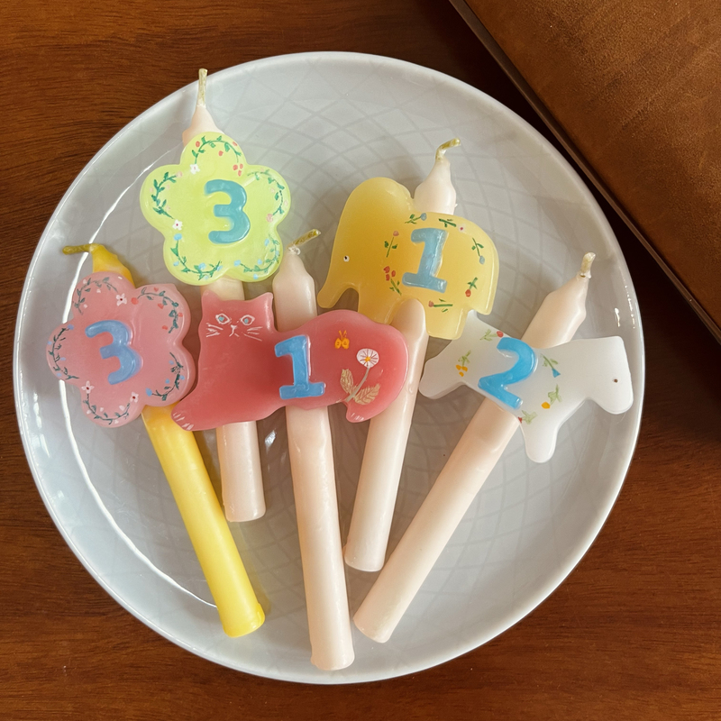 Restless Room｜(New in September) Japanese Handmade Animal-Shaped Number Birthday Candles