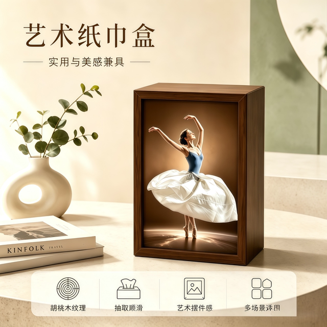 ກ່ອງກະດາດໄມ້ແຂງ ballet ຟຸ່ມເຟືອຍແສງສະຫວ່າງ
