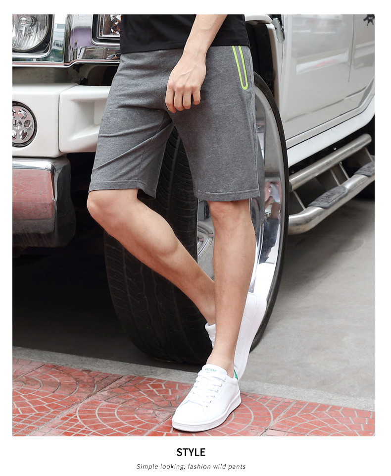 Ngôi sao cổ nam thể thao quần short mùa hè mỏng cotton chạy 5 điểm quần dây kéo túi giản dị năm điểm quần - Quần thể thao quần tập gym nữ lưng cao