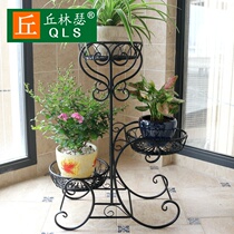 Wrought iron flower rack household multi-storey indoor living room green flower pot rack European hanging orchid pot planting rack flower shelf