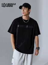 Muscle Dog Tide Brand New Simple Letter Short Sleeve Summer Loose Fitness Training Clothes Sports Casual T-Shirt Men