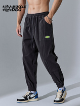 Muscle Dog Tide Brand Spring and Autumn New Corduroy Loose Beam Foot Training Fitness Pants Sports Leisure Trousers Men
