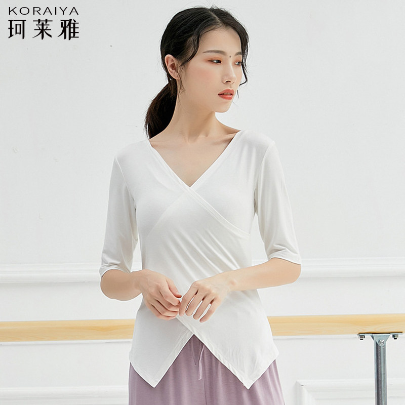 Dance practice Gongfu blouses women's bodies Body Dancing Clothing Long Sleeves Middle Sleeve National Classical Modern Dance Training-Taobao
