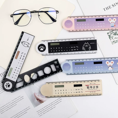 Универсальная линейка, милые обучающие канцтовары для школьников на солнечной энергии
