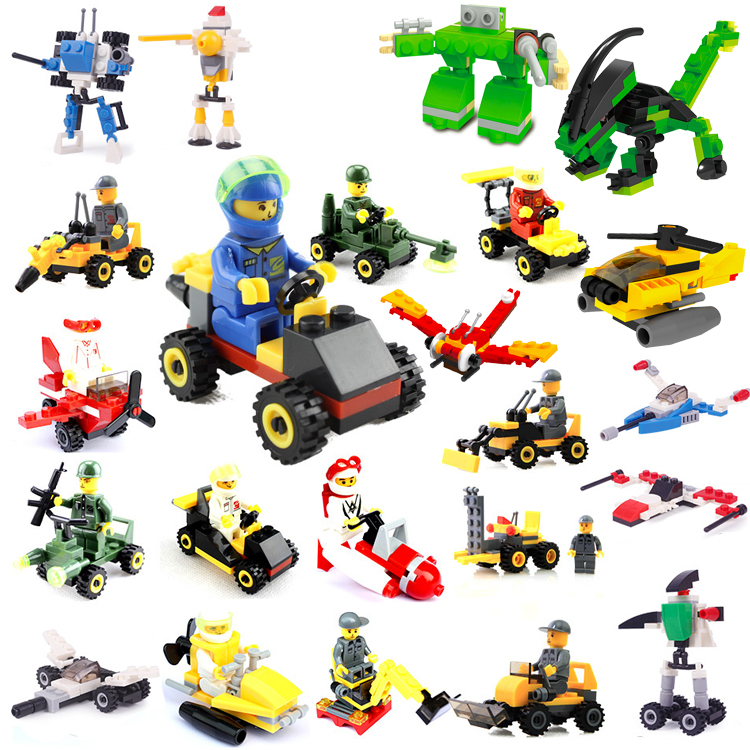 Lean-style assembly puzzle building block excavator small man occasionally 3-6-year-old child enlightenment baby toy gift 