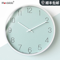 mandelda Modern Simple Wall Clock Home Living Room Light Luxury Clock Nordic European Mute Personality Fashion Wall Watch