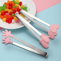 Food tongs kitchen stainless steel food tongs silicone ice tongs creative small palm mini dessert tongs sugar cube tongs