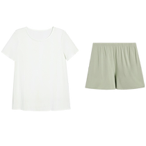 Aimu 24SS cool home wear pajamas for women summer antibacterial and anti-mite short-sleeved shorts split set AM469731
