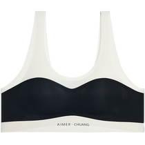 Aimu·CHUANG Underwear Womens Traceable 3 Round Neck Wireless Wide Straps Vest Bra CA171372