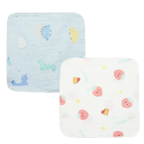 Adorable Baby Double-layer Gauze Unisex Baby Dinosaur Strawberry Saliva Two-piece Pack AB3977891