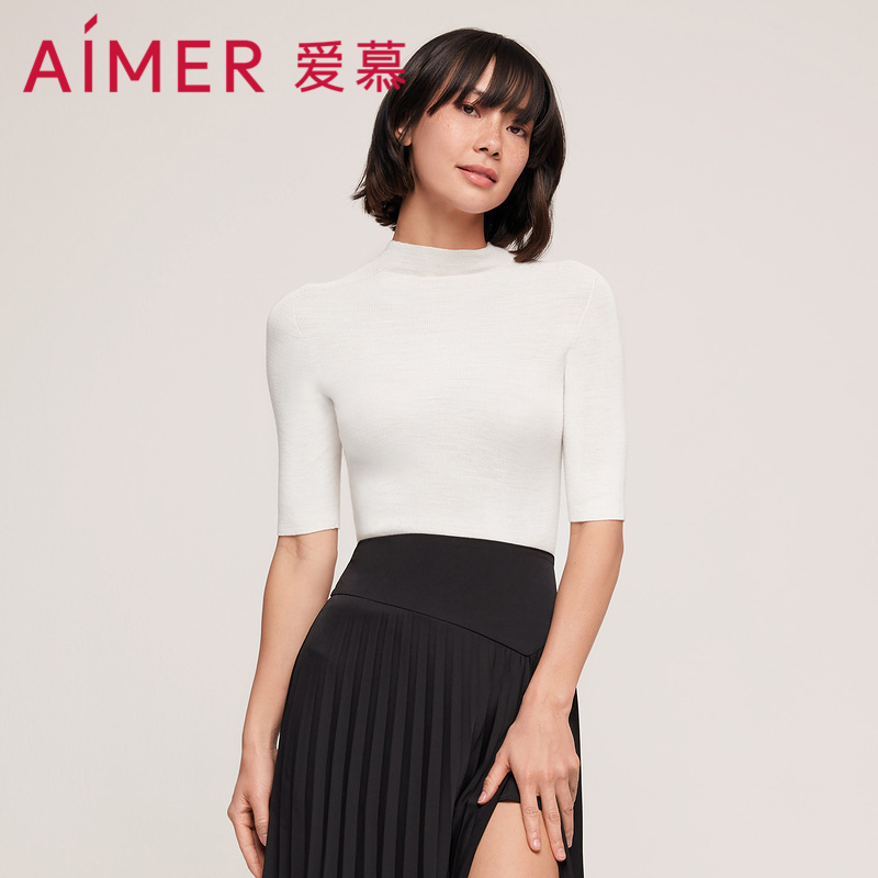 Adore Warm Underwear Woman Autumn Winter in lap with small high collar 50% sleeves cotton wool with bottom blouses AM726641-Taobao