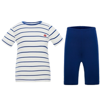Adoring childrens angel home modal boys and girls short-sleeved tops vests five-quarter pants suit AK243E485