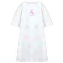 Adoring girl primary school junior high school girl nightgown home clothes summer short-sleeved 3A antibacterial class A cool cotton skirt
