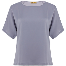 Aimu Royal Brocade Silk Double Satin Pajamas Womens Pullover Short Sleeve Top HJ21515