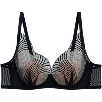 Admire Gongyu Underwear Womens Soft Wire Thin Padded Petal Underwear Breathable Hole Big Breast Revealing Small Bra