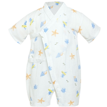 Adorable bébé doux mignon animal de compagnie aquarelle océan unisexe infantile style kimono à manches courtes shorts ramper costume AB345B451