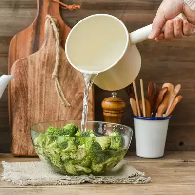 Household kitchen long handle water spoon thickened Children Baby Bath scoop water scoop plastic baby shampoo cup water scoop