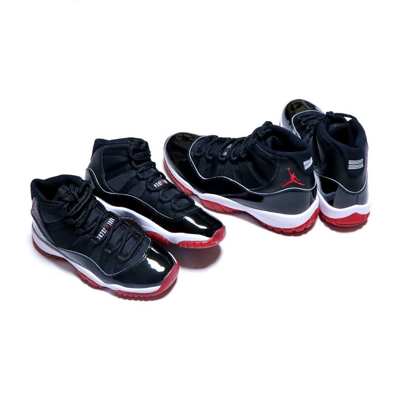 Air Jordan 11 Bred Aj11 Black and Red High-Top 2019 Replica Basketball Shoes 378037-061