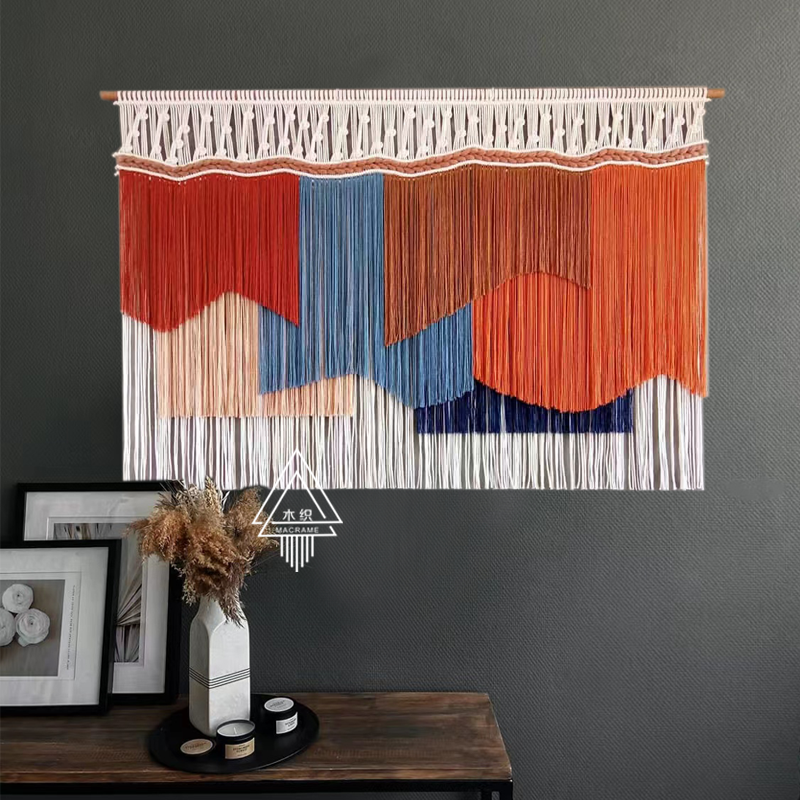 ins laminated colour flow sunordic tapestry handwoven hanging decoration folk juku soft fitting living room genguan background decoration