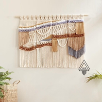 (Warm Warm) Iceland wool line cozy home headboard sofa Background Cubism Texture Decoration Handwoven Tapestry