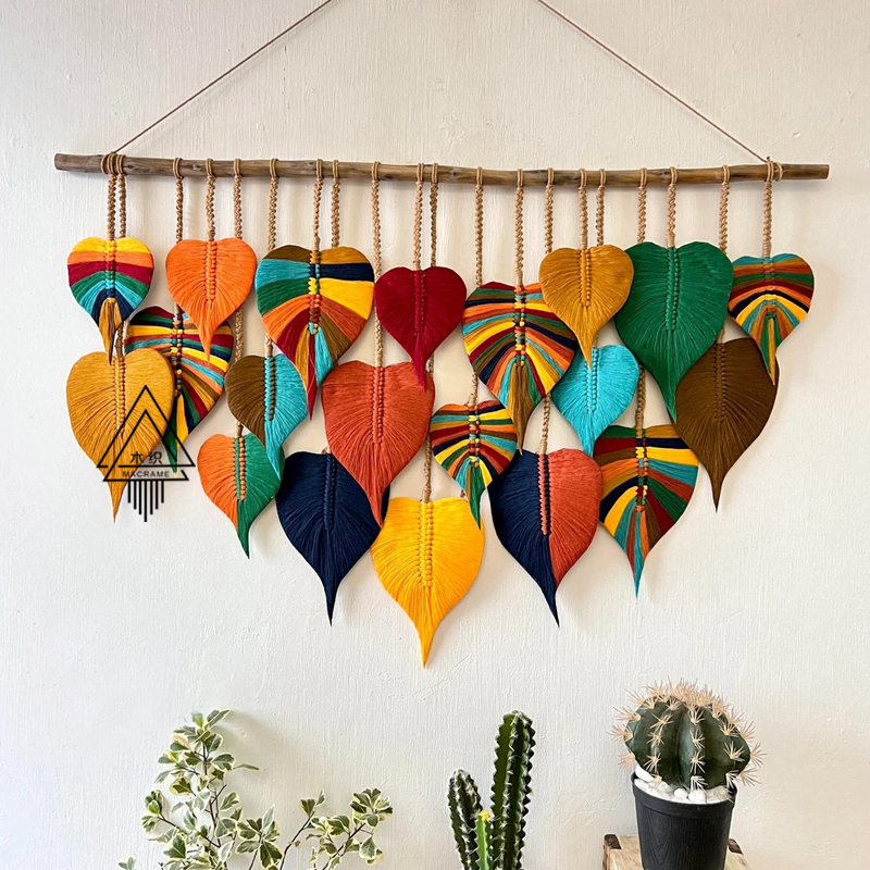 【Xiaotao Yao】Bohemian Ethnic Style Wall Decoration Leaf Tapestry Hanging Ornament Moroccan Style Wall Tapestry