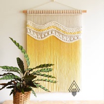 (Rice Fragrant) Hand-woven Dyed Yellow Gradient Tapestry Simple Folk and Guest House Canopy Electric table Box Decorative Hanging Paintings