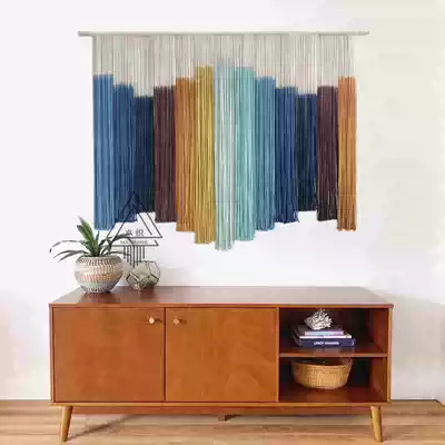 (eight colors)Nordic style vertical stripe dyeing tapestry Color wall decoration Wall-mounted tapestry painting entrance home decoration