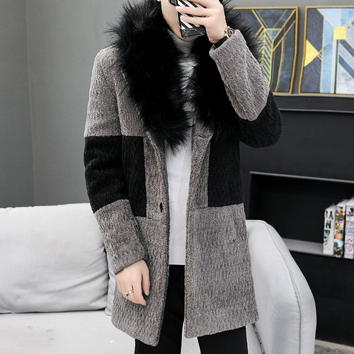 Мужской длинный утепленный ветрозащитный плащ, удерживающее тепло демисезонное пальто, трендовая куртка, средней длины, в корейском стиле