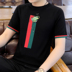 t-shirt áo len anh chàng tinh thần nửa tay áo dệt kim nam ngắn tay trong các hợp thời trang xu hướng thương hiệu mùa hè lụa băng mỏng T-shirt. 