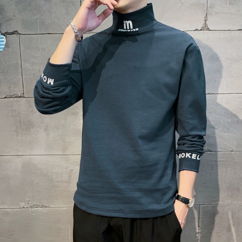 Tide, демисезонная футболка, утепленный лонгслив, приятный телу свитер, высокий воротник